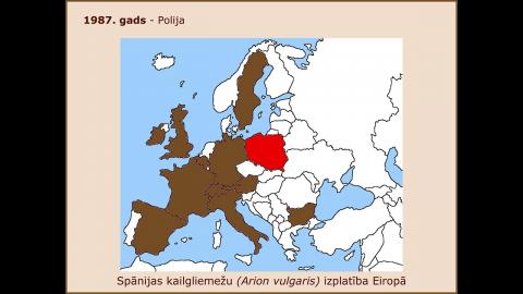 Embedded thumbnail for Spānijas kailgliemežu (Arion vulgaris) izplatība Eiropā